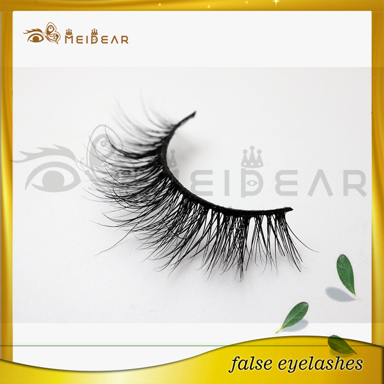 Best handmade strip mink fur lashes Qingdao fasle lashes